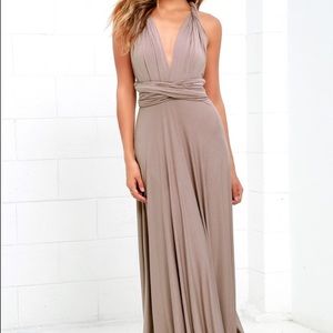 Lulus Tricks of the Trade Taupe Maxi Dress